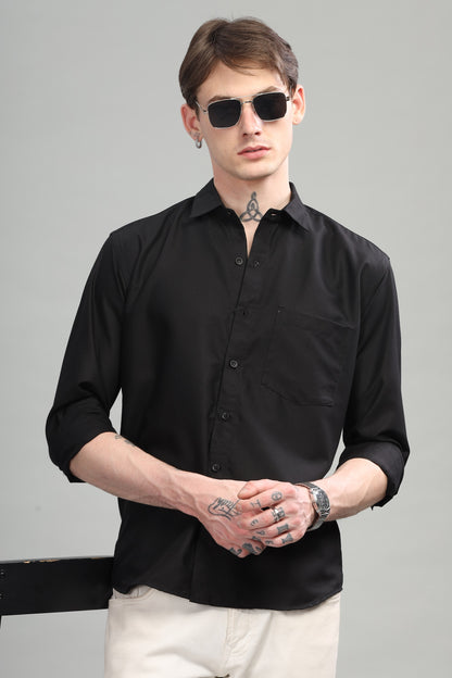 Solid Black Full Sleeves Shirt