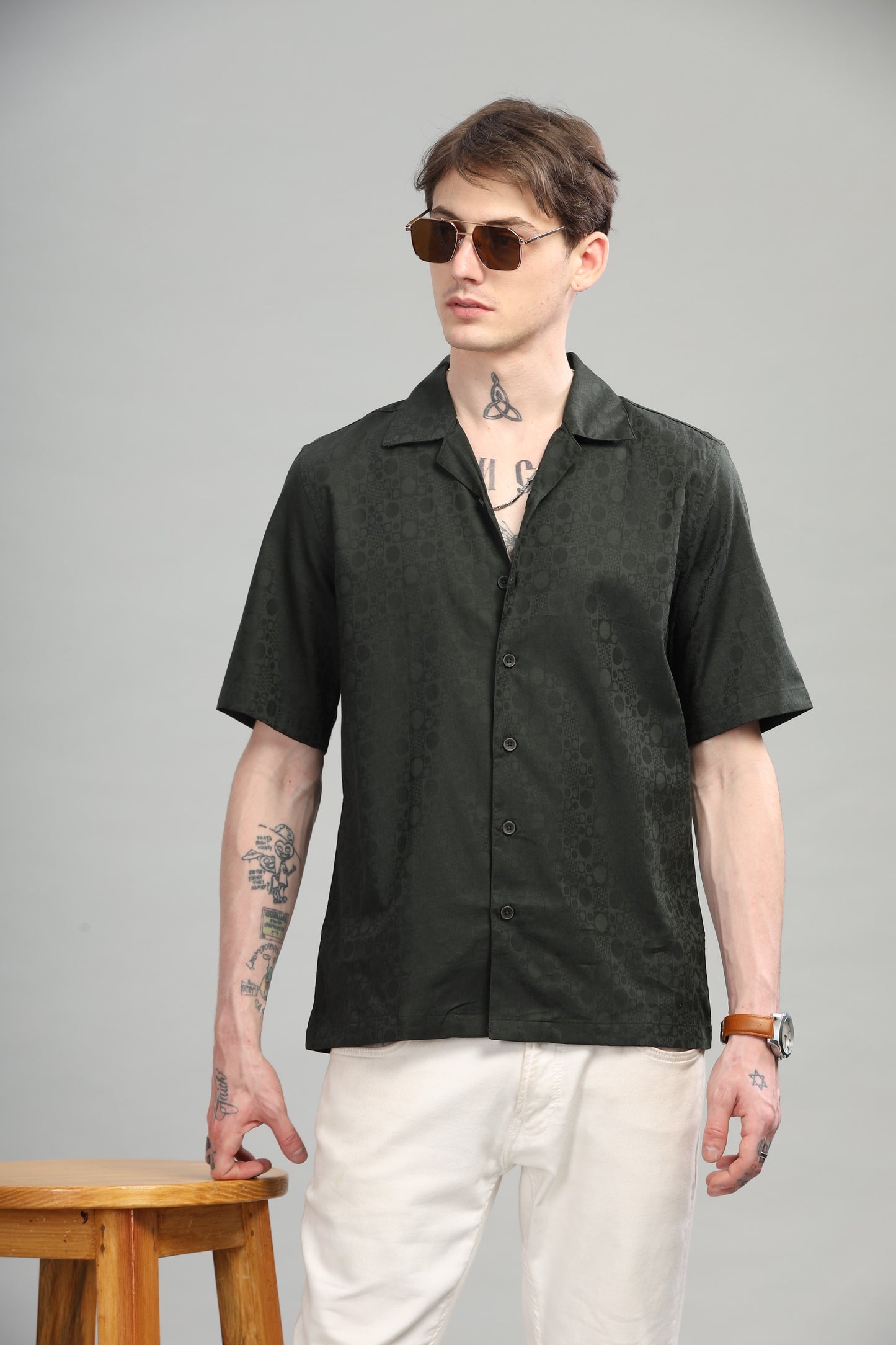 Drop Shoulder Textured Shirt