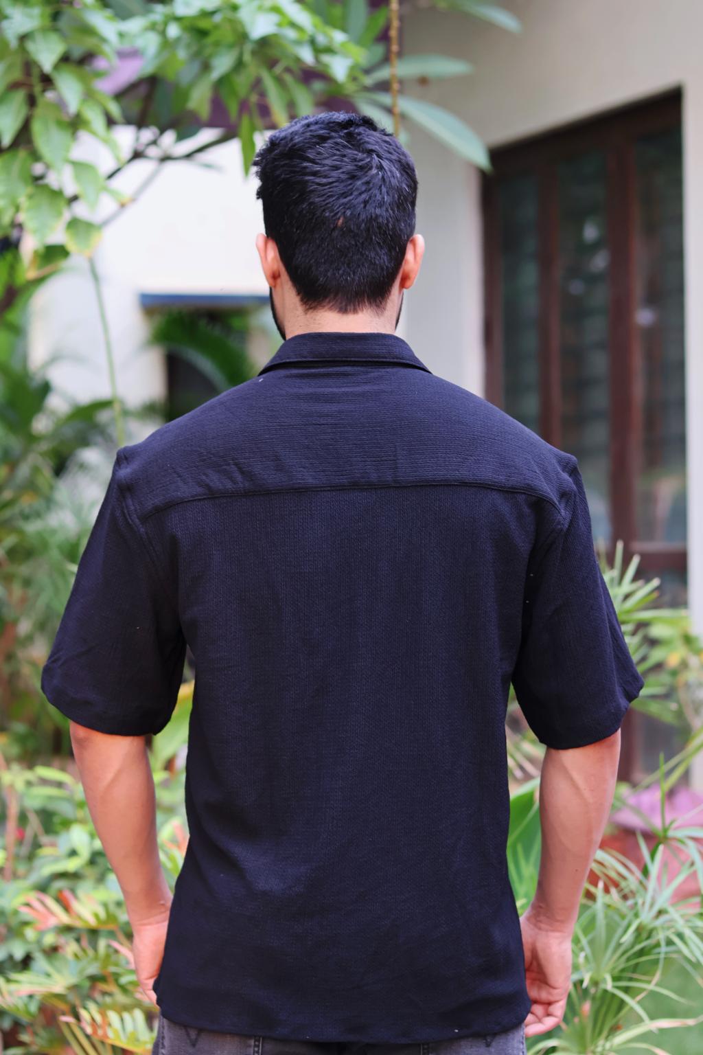 Black Oversized Short Sleeve Shirt