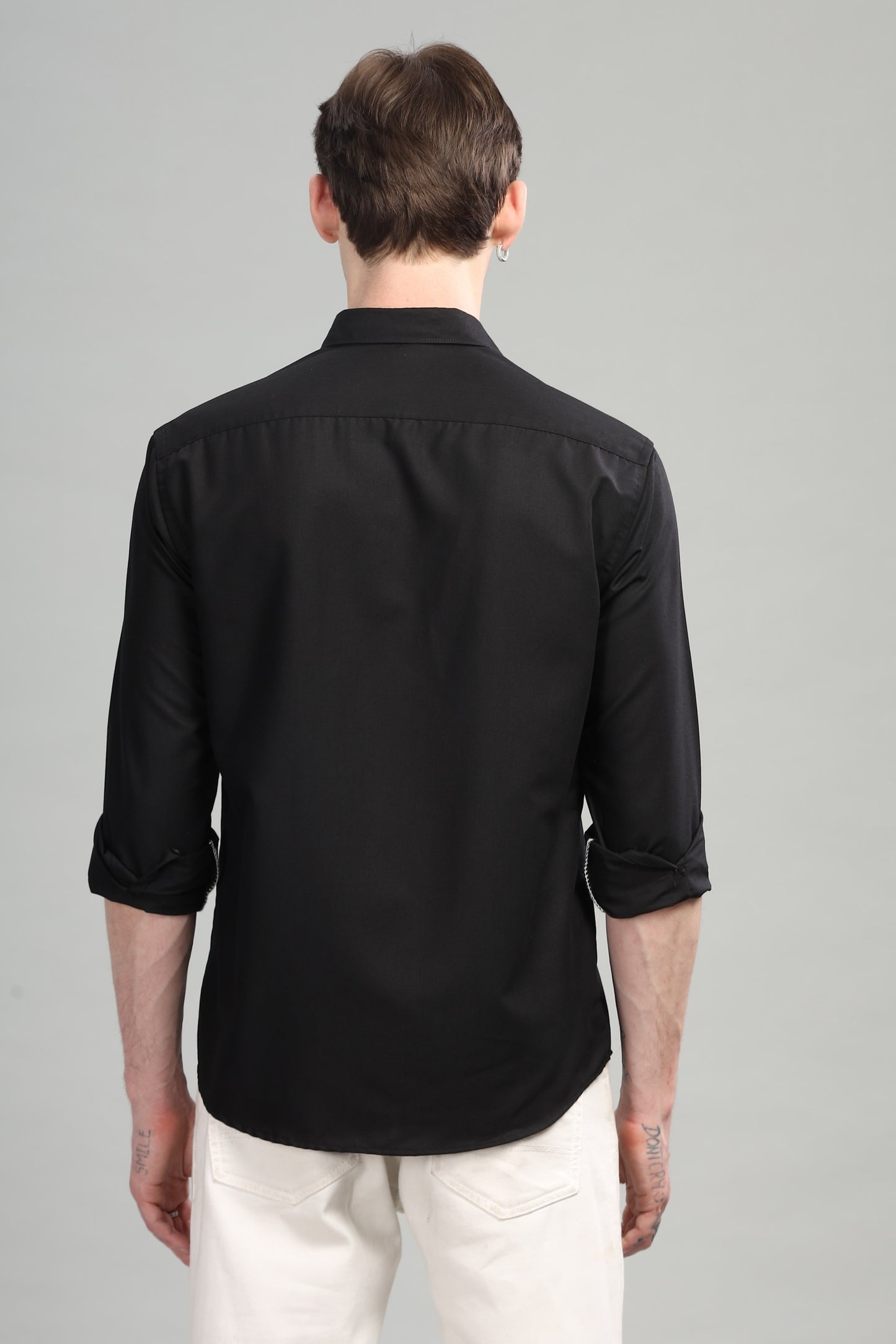 Solid Black Full Sleeves Shirt