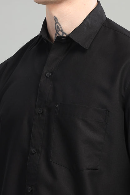 Solid Black Full Sleeves Shirt