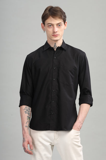 Solid Black Full Sleeves Shirt