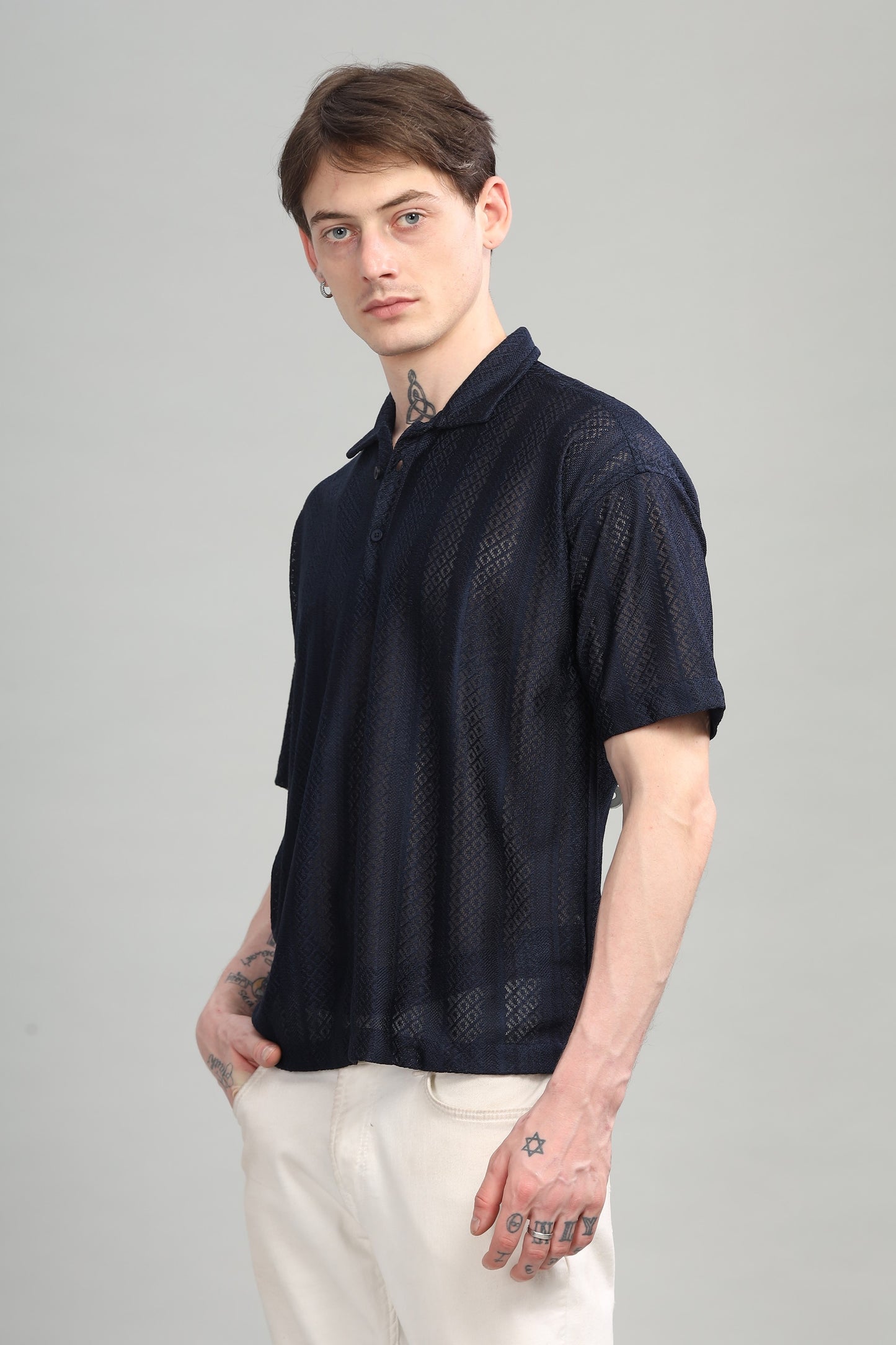 Blue Polo Crochet Tshirt