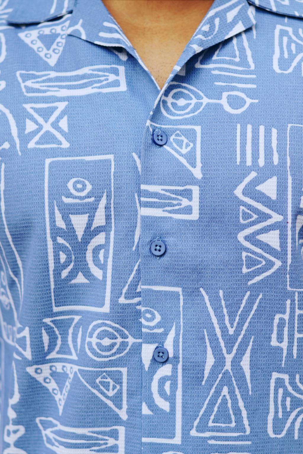 Tribal Printed Light Blue Shirt