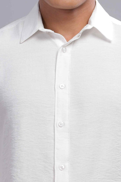 Linen White Texture Shirt