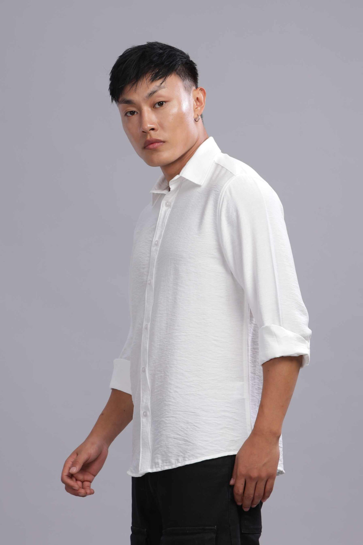 Linen White Texture Shirt