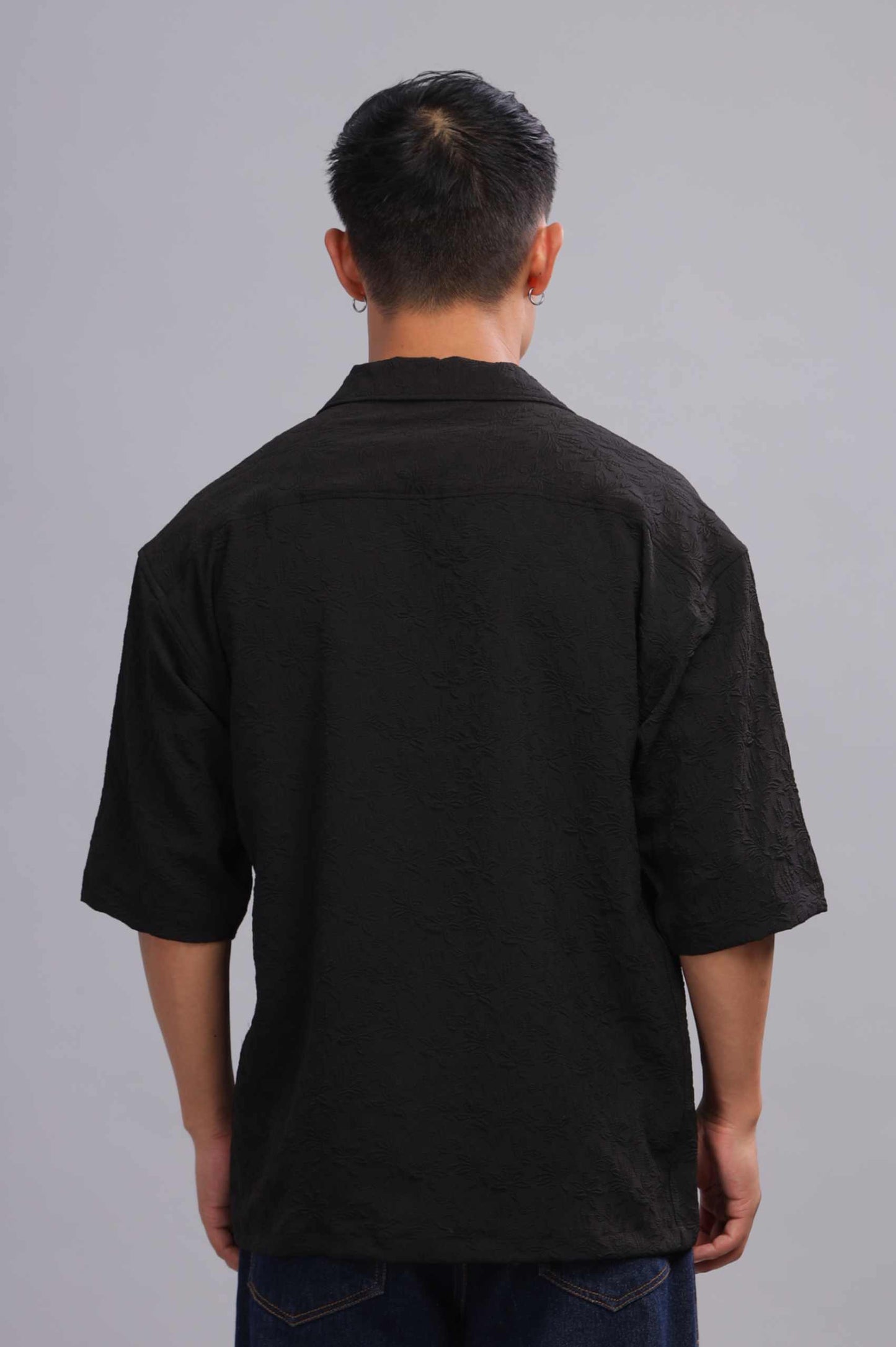 Black Textured Printed 5 Sleeve