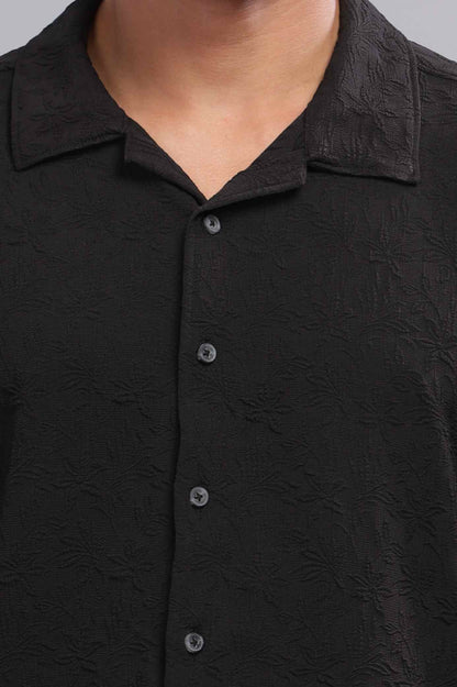 Black Textured Printed 5 Sleeve