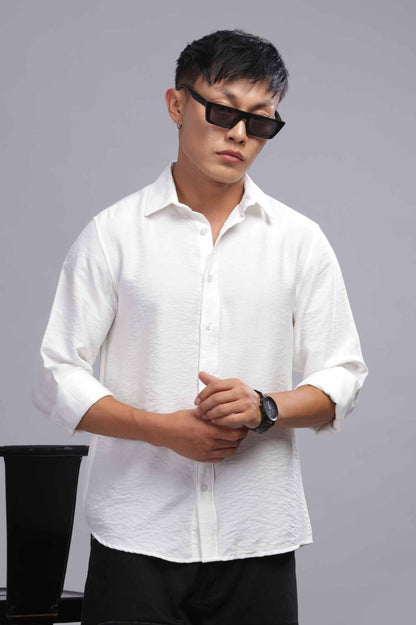 Linen White Texture Shirt